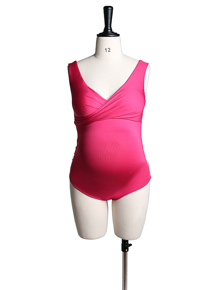 Custom Colors Double V Neck Strech Fabric Maternity Dress Bodysuit YW2116