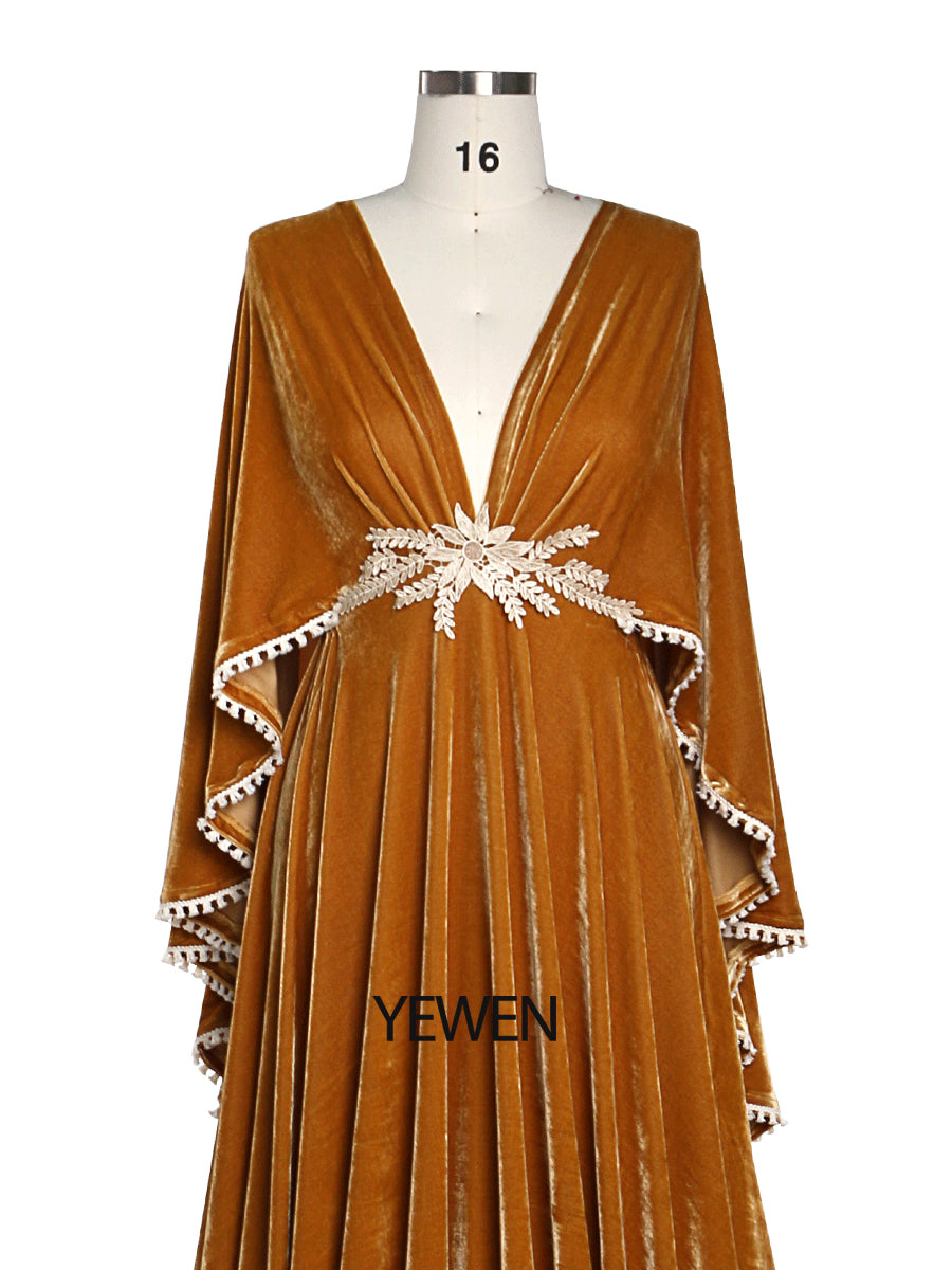 Stretch Velvet Gown Long Sleeves Magical Dresses for Special Moments 16 / Wine Red Stretch Velvet Gown Long Sleeves Magical Dresses for Special Moments 16 / Wine Red