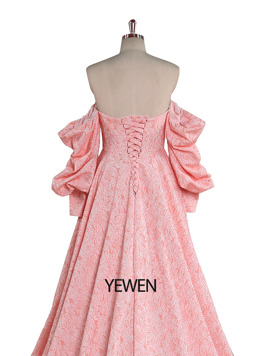 High Quality Elegant Jacquard Evening Dress Puffy Long Sleeve Retro Photoshoot Dress YEWEN YW221114 16W / Picture Color High Quality Elegant Jacquard Evening Dress Puffy Long Sleeve Retro Photoshoot Dress YEWEN YW221114 16W / Picture Color