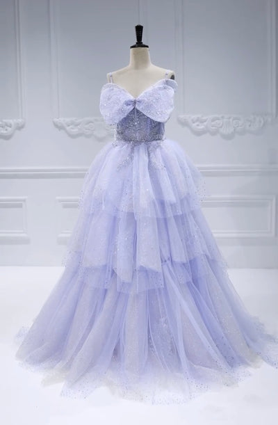 Ball Gown, Off the Shoulder ,Glitter Tulle, Prom Dress
