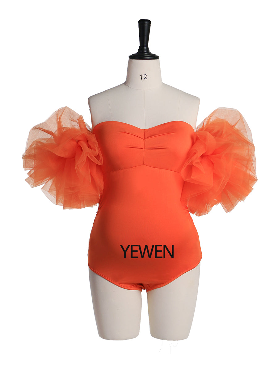 Off shoulder Stretchy Fabric Maternity Bodysuit Photography Props YW2128