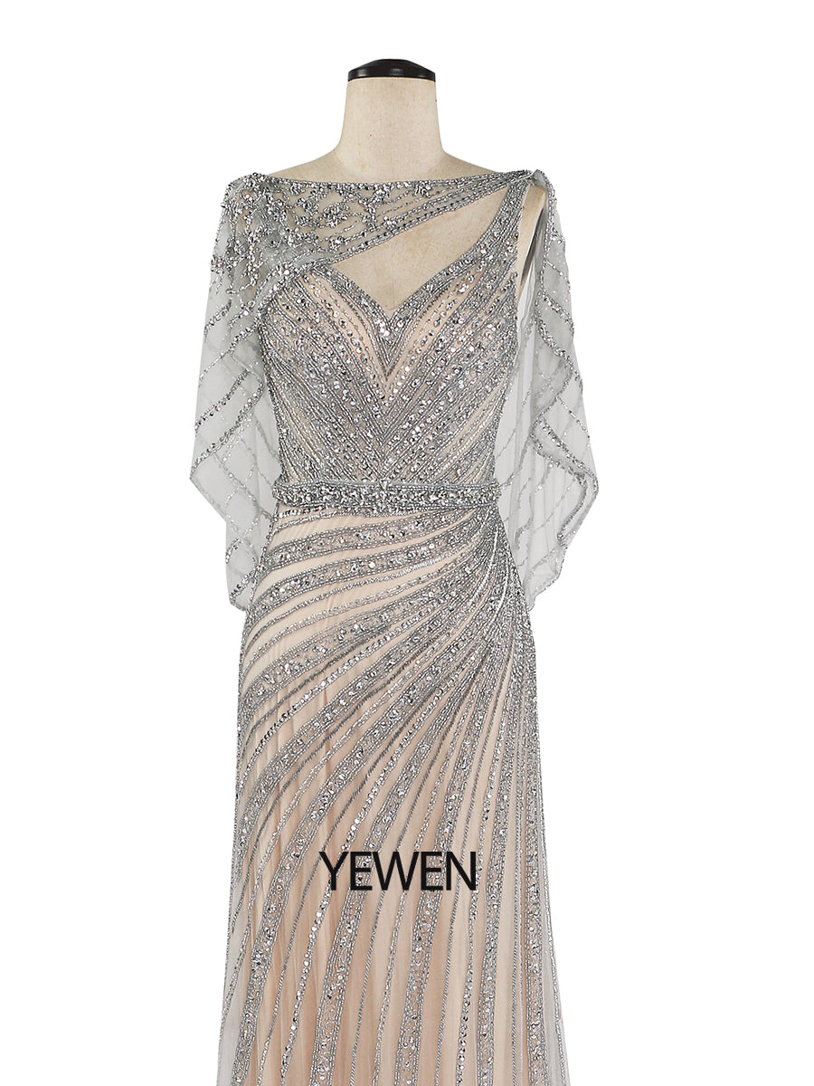 V-Neck Champagne Evening Dresses 2024 Diamond Beaded Sleeveless Mermaid Formal Party Gown Zipper Back YEWEN V-Neck Champagne Evening Dresses 2024 Diamond Beaded Sleeveless Mermaid Formal Party Gown Zipper Back YEWEN