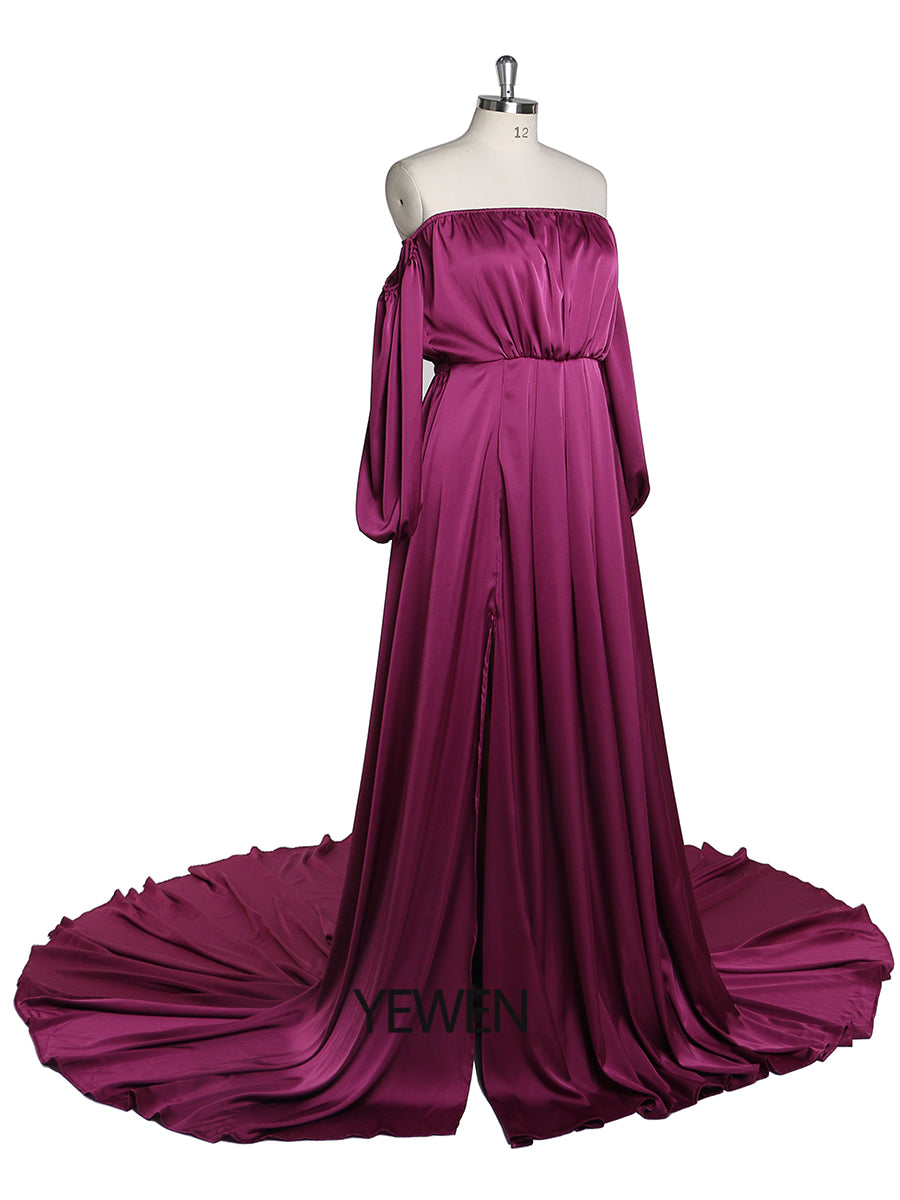 Shoulderless Maternity Evening Dress Long Pregnant Women Fancy Pregn 16 / F77 Shoulderless Maternity Evening Dress Long Pregnant Women Fancy Pregn 16 / F77