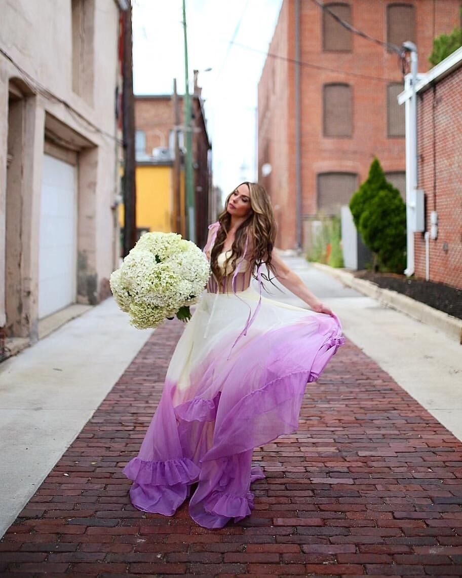 purple dip dye wedding dress When our brides share their wedding photos with us, its like seeing the final chapter of a story we helped write. And this chapter? A stunning purple ombr gown that stole the entire show. Thank