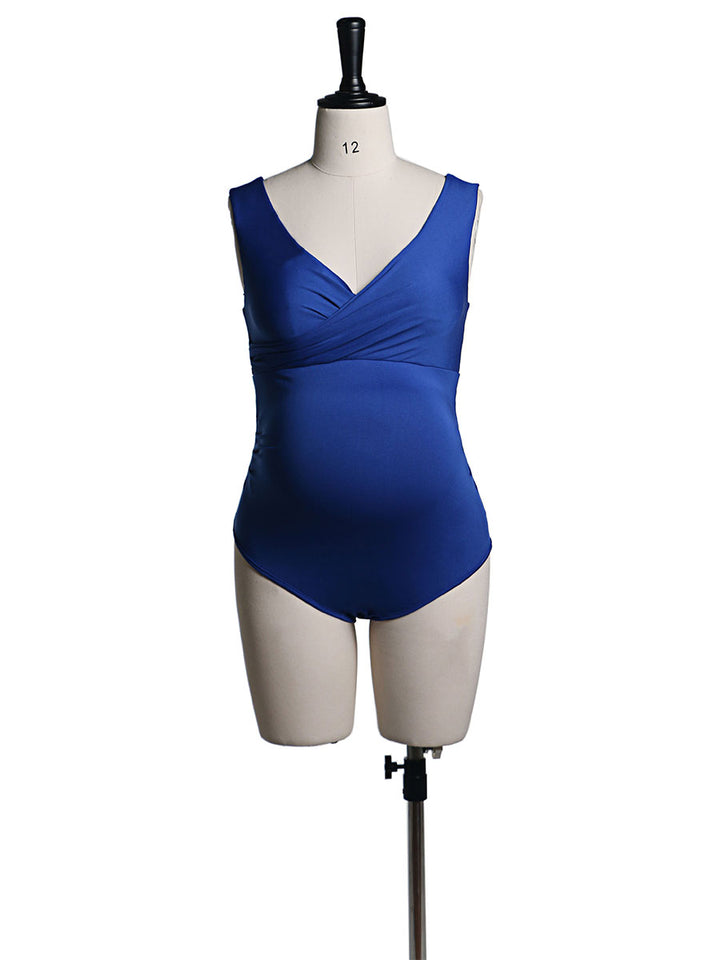 Custom Colors Double V Neck Strech Fabric Maternity Dress Bodysuit YW2116