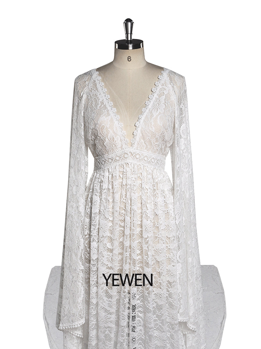 Bohemian Lace Maternity Dress for Photoshhot Adjustable Waist Maternity Beach Wedding Dresses YEWEN YW221115 26W / Picture Color Bohemian Lace Maternity Dress for Photoshhot Adjustable Waist Maternity Beach Wedding Dresses YEWEN YW221115 26W / Picture Color