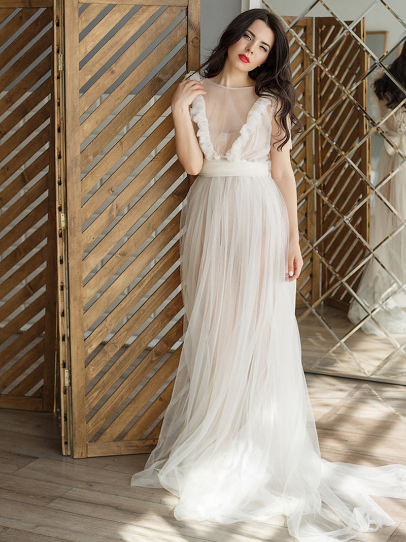 White Maternity Dress Ruffled Short Sleeve Maxi Party Dress 16 / J231 White Maternity Dress Ruffled Short Sleeve Maxi Party Dress 16 / J231