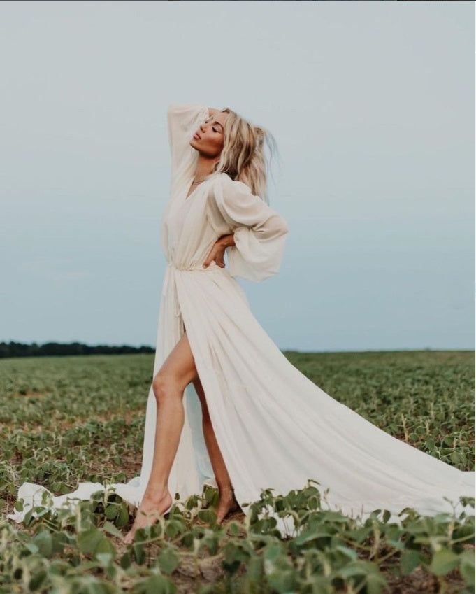Chiffon Coffee Color Custom Plus Size Maternity Gown 4 / Custom Color Chiffon Coffee Color Custom Plus Size Maternity Gown 4 / Custom Color