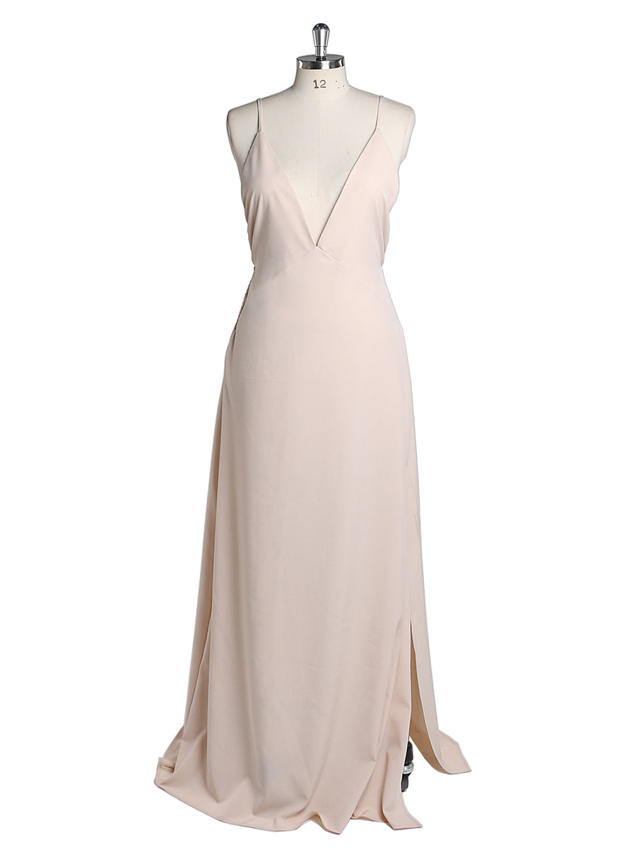 Front view of slip for boho maternity photoshoot dress 2 piece set with flowing slip silhouette for elegant maternity photography