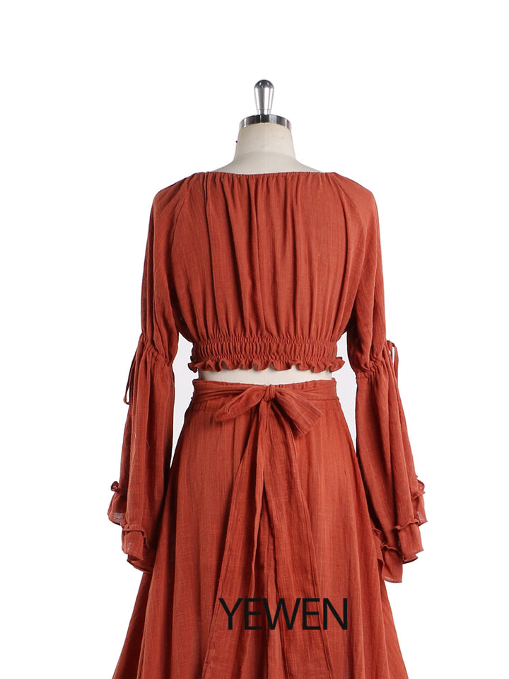 Boho photoshoot dress 2 piece maternity gown designed for baby shower photography
