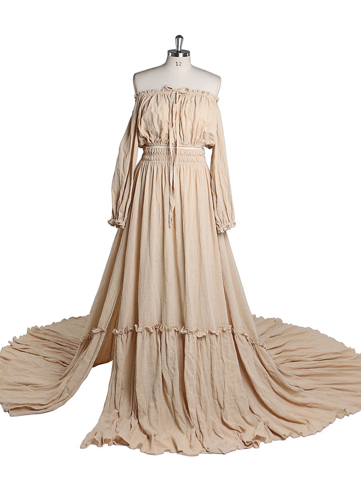 boho photoshoot dress showing elegant flowing fabric and relaxed bohemian style