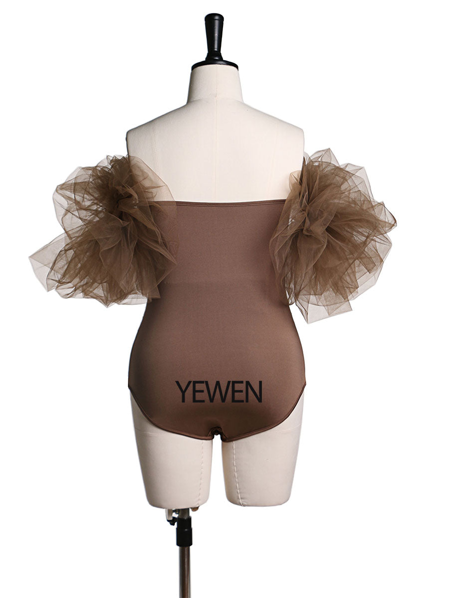 Off shoulder Stretchy Fabric Maternity Bodysuit Photography Props YW2128