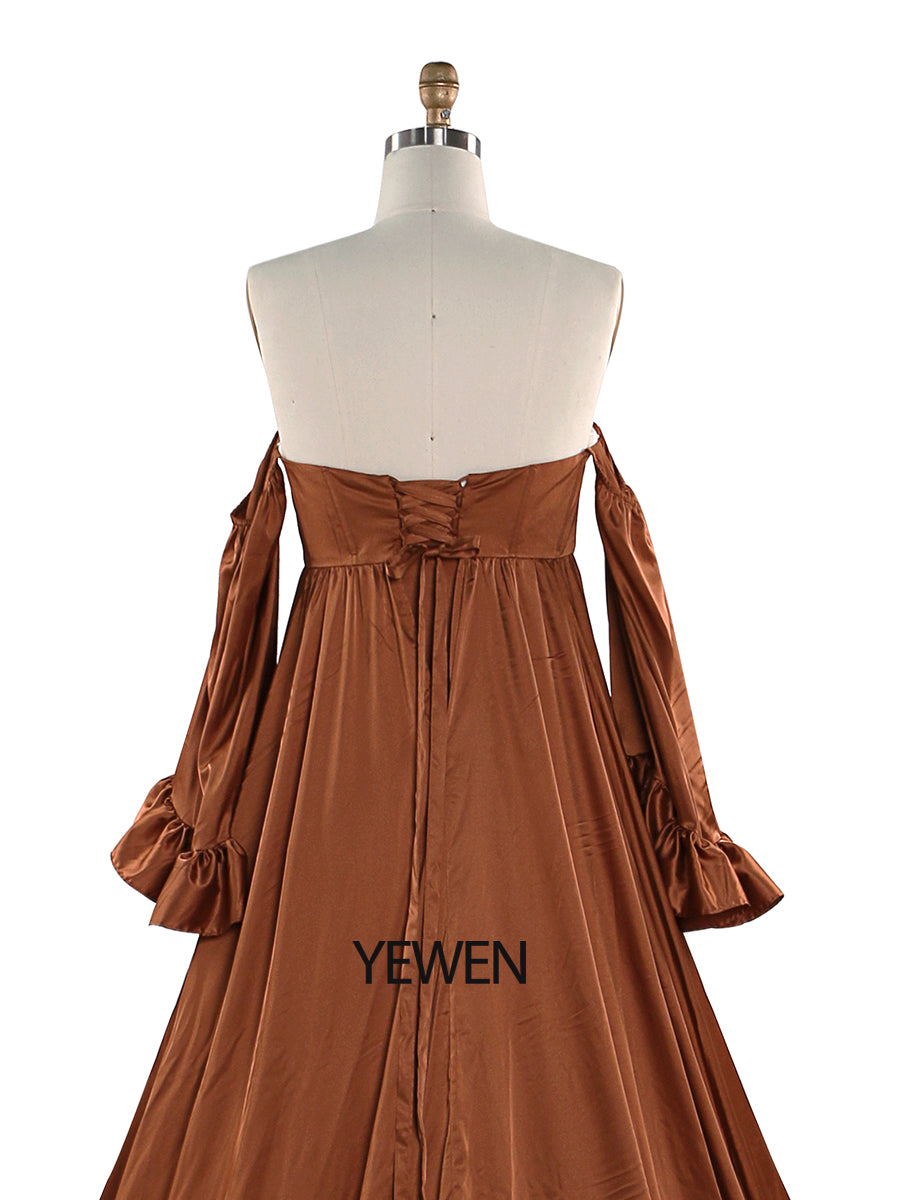 Soft Satin Maternity Dresses for Photo Shoots Side Slit Photography D 16W / T154 Soft Satin Maternity Dresses for Photo Shoots Side Slit Photography D 16W / T154