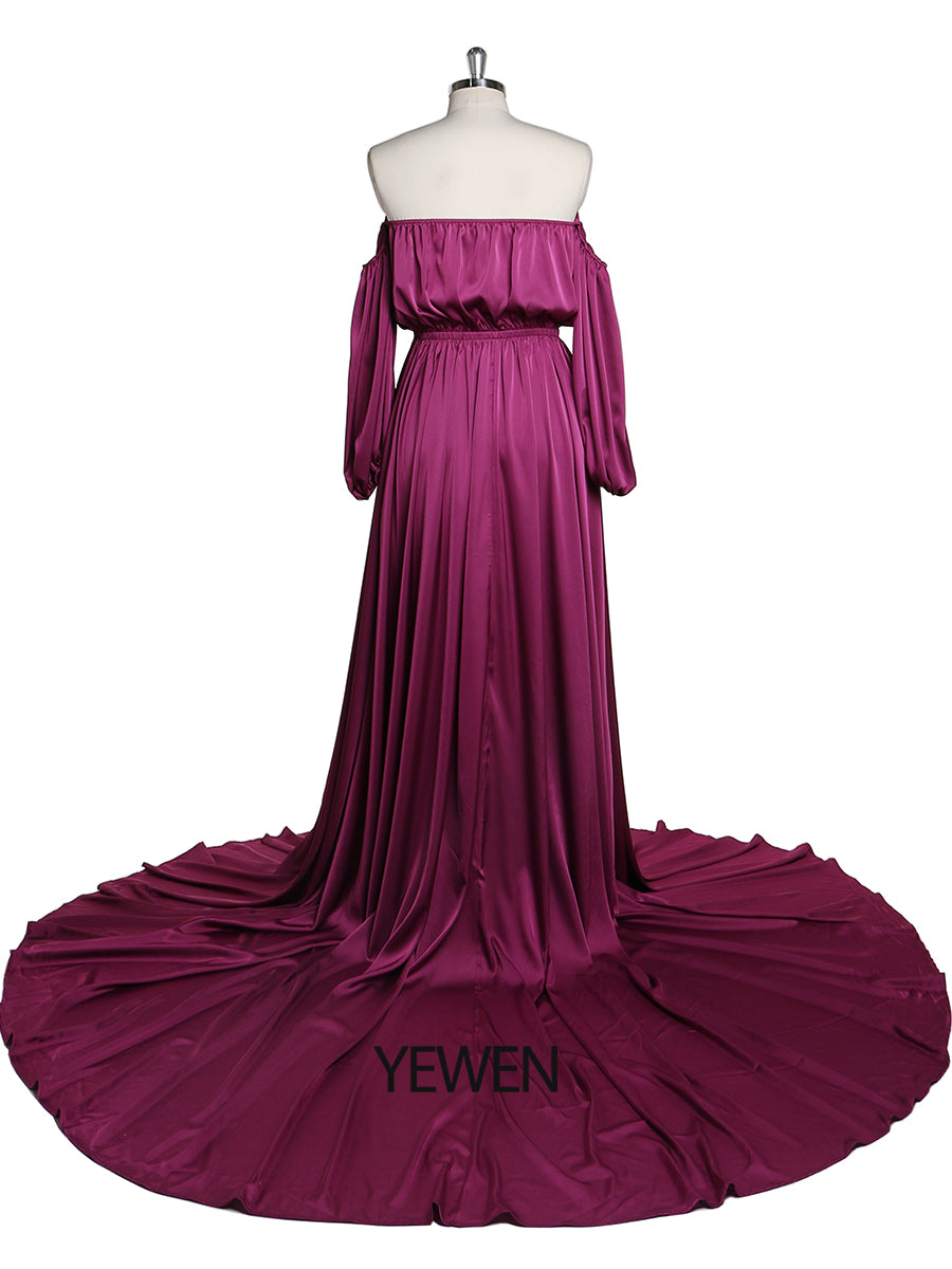 Shoulderless Maternity Evening Dress Long Pregnant Women Fancy Pregn 16 / F77 Shoulderless Maternity Evening Dress Long Pregnant Women Fancy Pregn 16 / F77