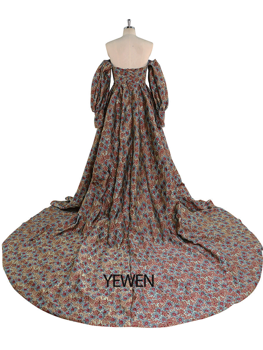 High-Quality Elegant Jacquard Floral Evening Dress Long Sleeve Retro Prom Gown Photo Shoot Dress YW221031 22W / Picture Color 2 High-Quality Elegant Jacquard Floral Evening Dress Long Sleeve Retro Prom Gown Photo Shoot Dress YW221031 22W / Picture Color 2