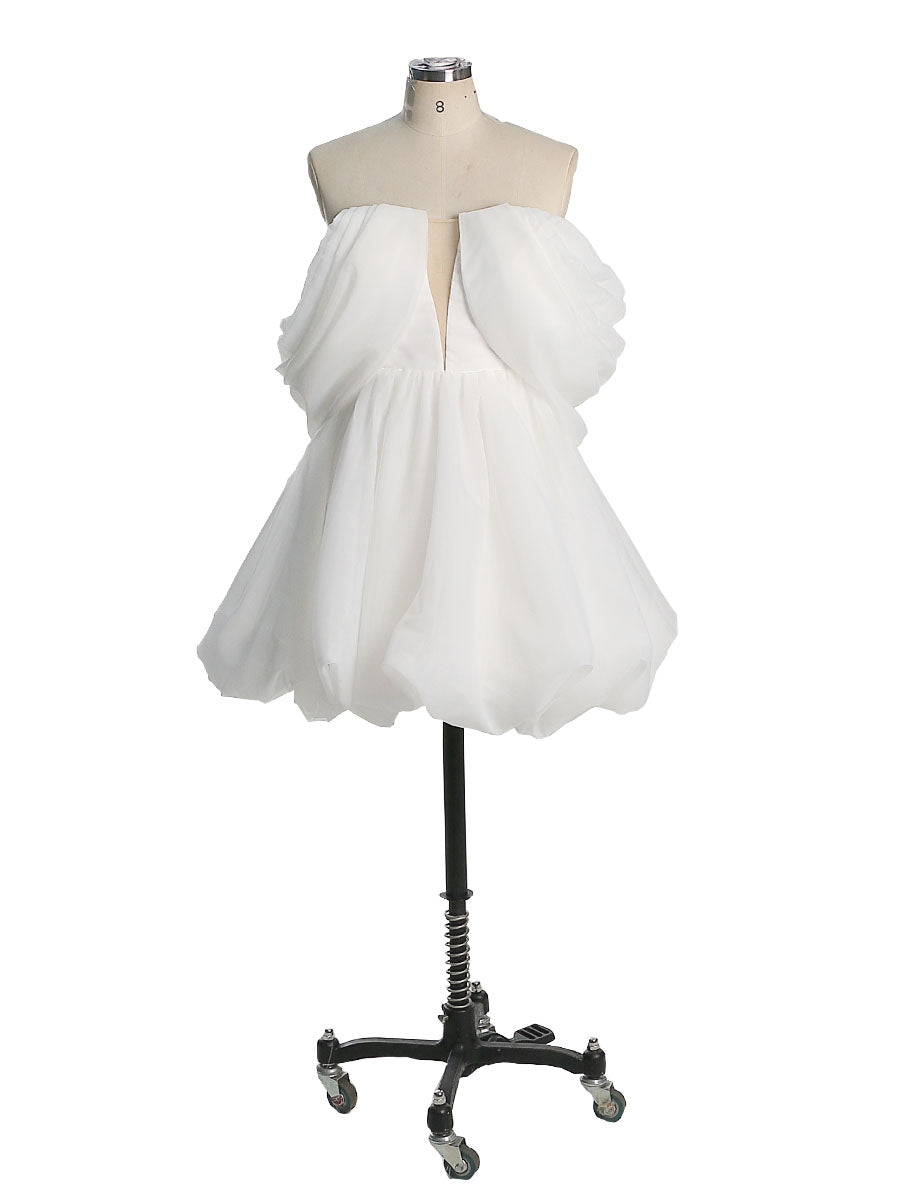 Elegant Knee Length Short Prom Dress Photography Photo Shoot Dress Pr 8 / White Elegant Knee Length Short Prom Dress Photography Photo Shoot Dress Pr 8 / White