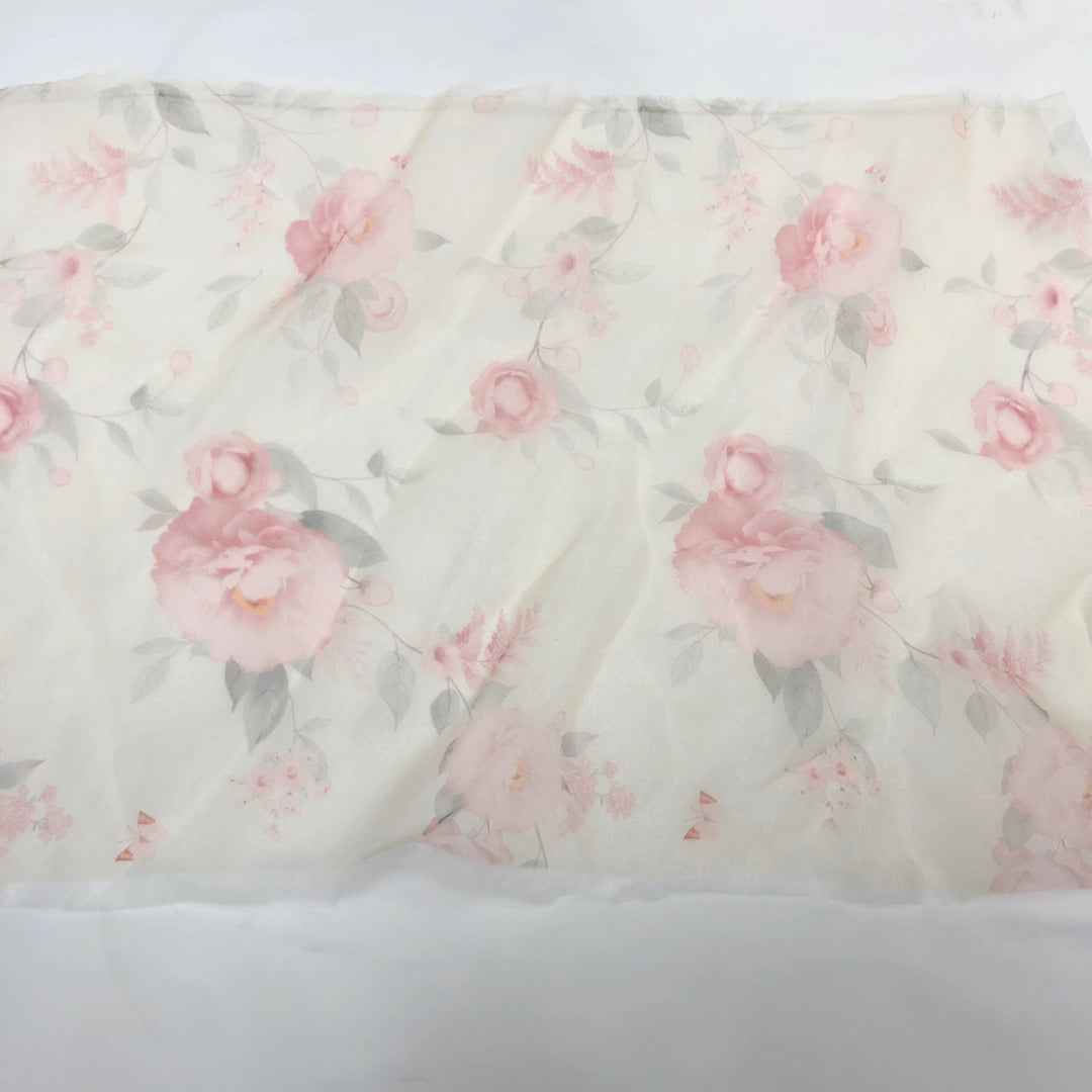 Custom rose for romantic floral maternity photoshoot dress styled for editorial pregnancy photography