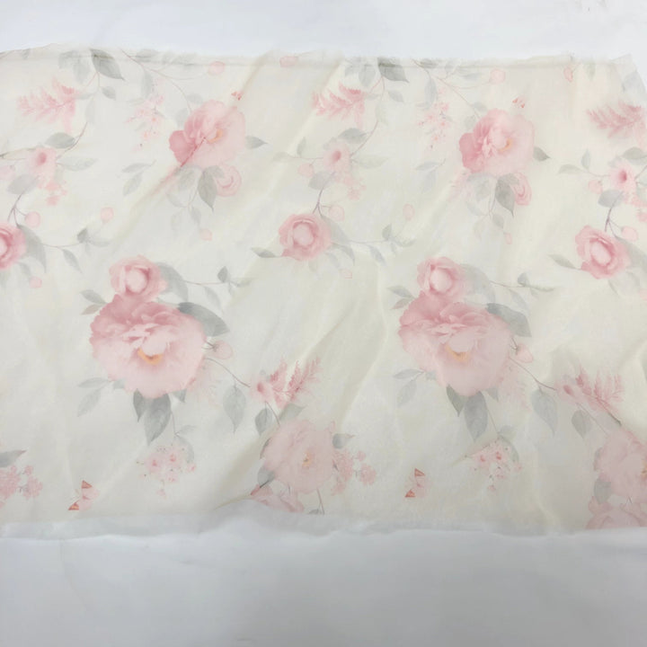Custom rose for romantic floral maternity photoshoot dress styled for editorial pregnancy photography