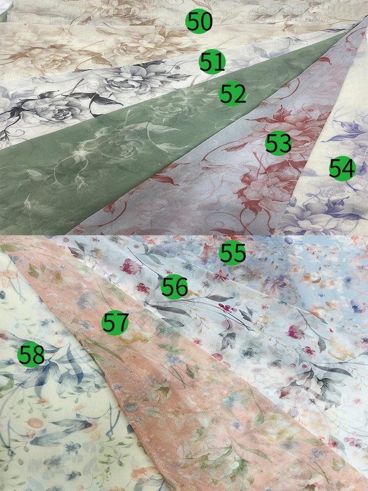 Custom colors of floral photoshoot dress designed for photo shoot, portraits, and outdoor photography sessions