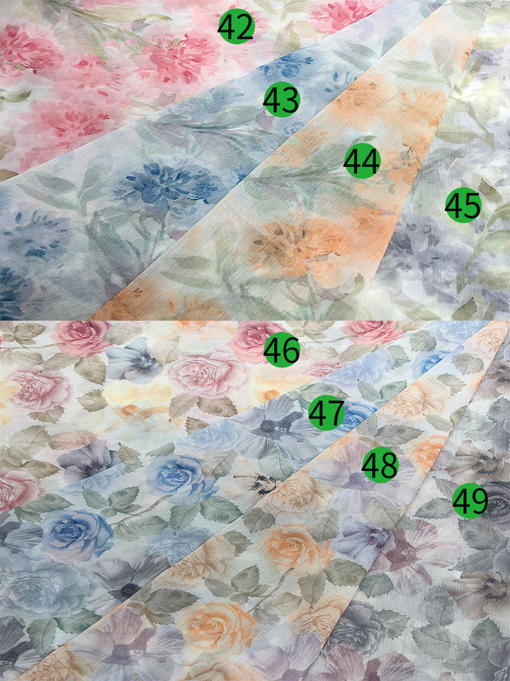 Custom colors of floral photoshoot dress designed for photo shoot, portraits, and outdoor photography sessions
