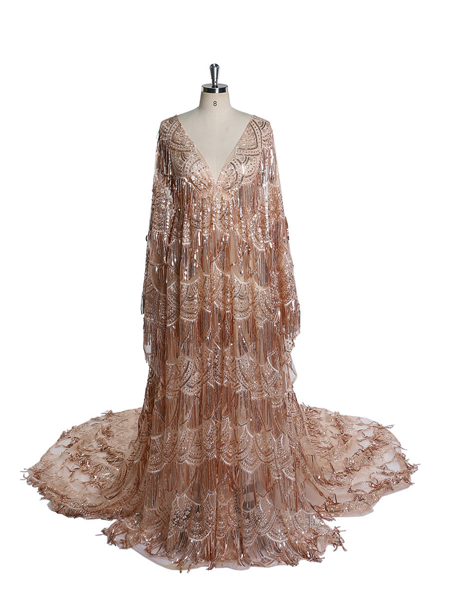 Sequin Maternity Dress for Photo Shoot